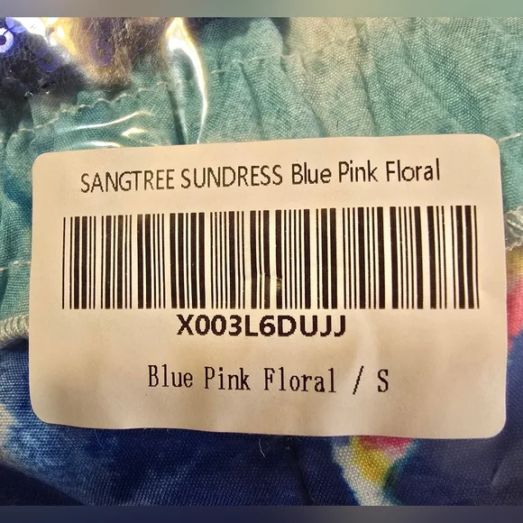 Women's Small Beach Spaghetti Straps Sundress Blue Pink Floral Summer Dress NWT - Picture 16 of 16